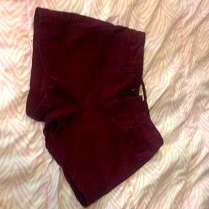 Girls red jean shorts